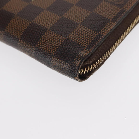 LOUIS VUITTON Damier Ebene Zippy Wallet Long Wallet N41661 LV Auth bs31083