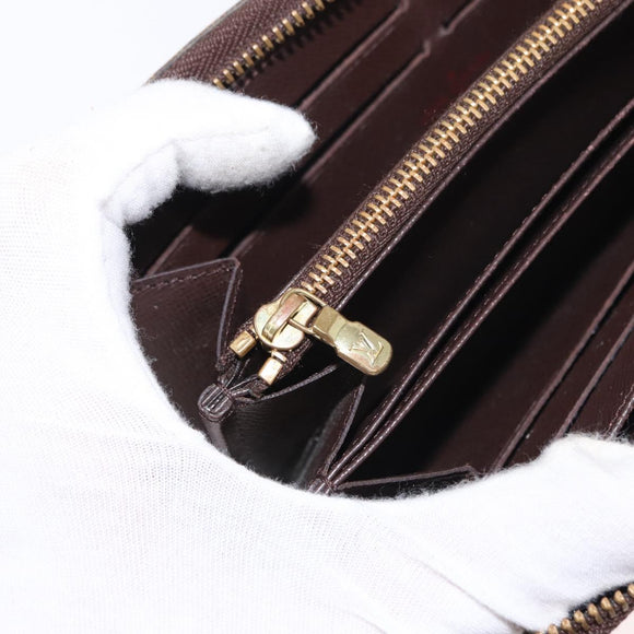 LOUIS VUITTON Damier Ebene Zippy Wallet Long Wallet N41661 LV Auth bs31083