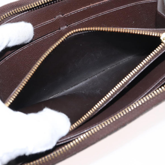 LOUIS VUITTON Damier Ebene Zippy Wallet Long Wallet N41661 LV Auth bs31083