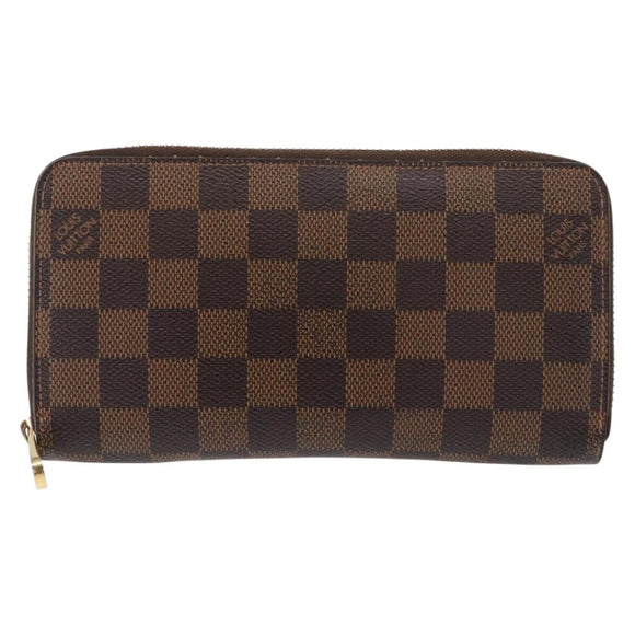 LOUIS VUITTON Damier Ebene Zippy Wallet Long Wallet N41661 LV Auth bs31083