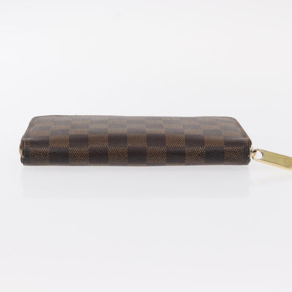 LOUIS VUITTON Damier Ebene Zippy Wallet Long Wallet N41661 LV Auth bs31083
