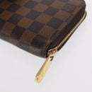LOUIS VUITTON Damier Ebene Zippy Wallet Long Wallet N41661 LV Auth bs31083-14