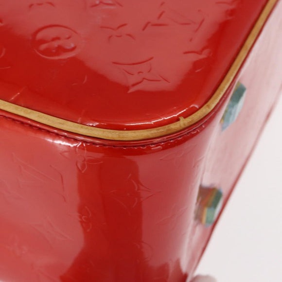 LOUIS VUITTON Monogram Vernis Sutton Hand Bag Red Rouge M91080 LV Auth bs31095