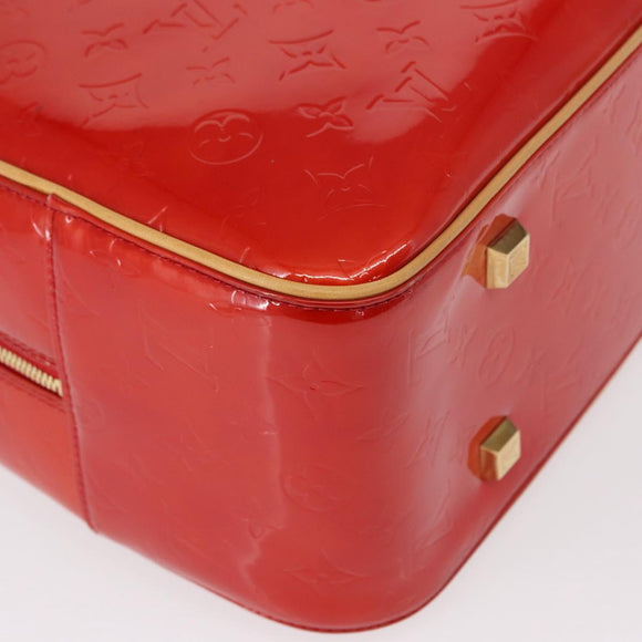 LOUIS VUITTON Monogram Vernis Sutton Hand Bag Red Rouge M91080 LV Auth bs31095