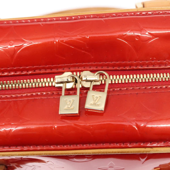 LOUIS VUITTON Monogram Vernis Sutton Hand Bag Red Rouge M91080 LV Auth bs31095