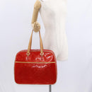 LOUIS VUITTON Monogram Vernis Sutton Hand Bag Red Rouge M91080 LV Auth bs31095-22