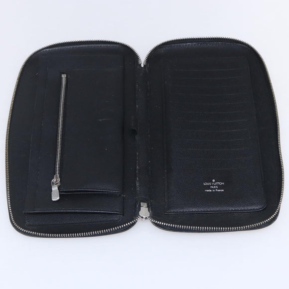 LOUIS VUITTON Organizer Atholl Travel Case Black M63042 LV Auth bs31096