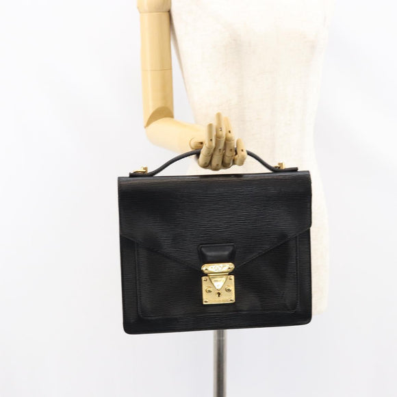 LOUIS VUITTON Epi Monceau 28 Hand Bag Black M52122 LV Auth bs31100
