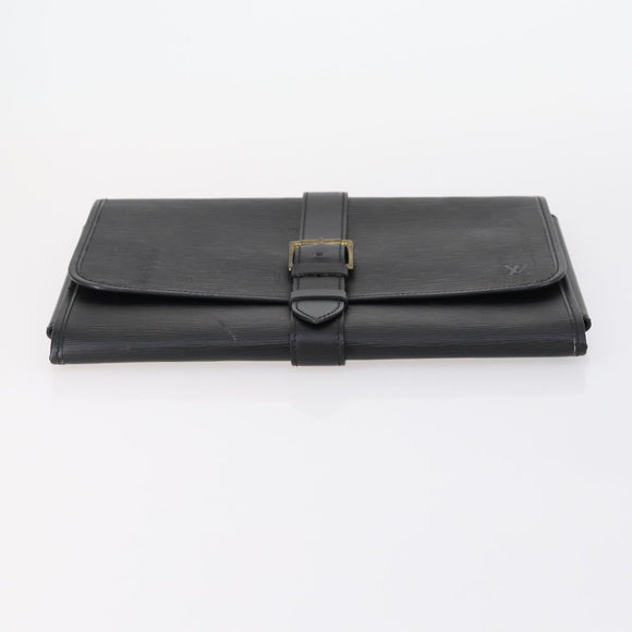 LOUIS VUITTON Epi Trousse Priant Clutch Bag Black M48372 LV Auth bs31102