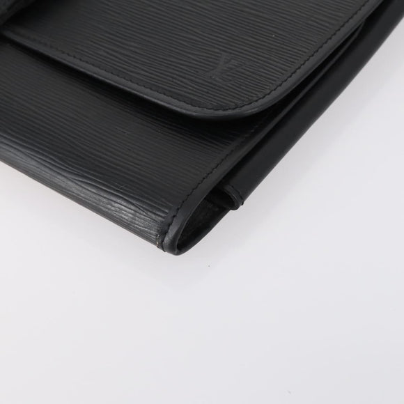 LOUIS VUITTON Epi Trousse Priant Clutch Bag Black M48372 LV Auth bs31102