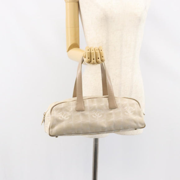 CHANEL New Travel Line Shoulder Bag Nylon Pink Gold CC Auth bs31107