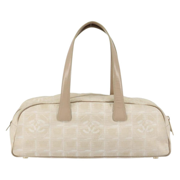 CHANEL New Travel Line Shoulder Bag Nylon Pink Gold CC Auth bs31107