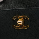 CHANEL Chain Hand Bag Caviar Skin Green Gold CC Auth bs31109-17