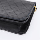 CHANEL Matelasse Chain Shoulder Bag Lamb Skin Black Gold CC Auth bs31111-10