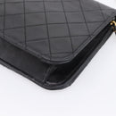 CHANEL Matelasse Chain Shoulder Bag Lamb Skin Black Gold CC Auth bs31111-12