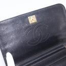 CHANEL Matelasse Chain Shoulder Bag Lamb Skin Black Gold CC Auth bs31111-17