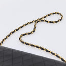 CHANEL Matelasse Chain Shoulder Bag Lamb Skin Black Gold CC Auth bs31111-8
