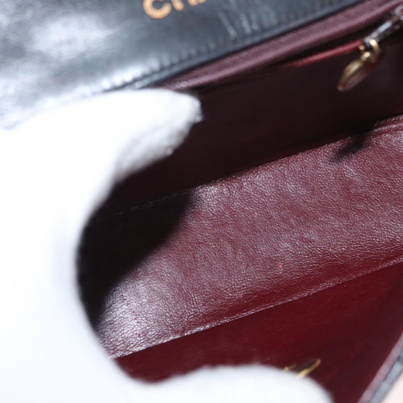 CHANEL Matelasse 17 Chain Shoulder Bag Lamb Skin Black Gold CC Auth bs31113