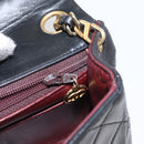 CHANEL Matelasse 17 Chain Shoulder Bag Lamb Skin Black Gold CC Auth bs31113-22