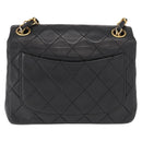 CHANEL Matelasse 17 Chain Shoulder Bag Lamb Skin Black Gold CC Auth bs31113-3