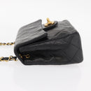 CHANEL Matelasse 17 Chain Shoulder Bag Lamb Skin Black Gold CC Auth bs31113-5