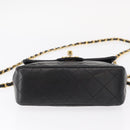 CHANEL Matelasse 17 Chain Shoulder Bag Lamb Skin Black Gold CC Auth bs31113-9