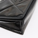 CHANEL Matelasse Chain Shoulder Bag Enamel Black Gold CC Auth bs31115-10