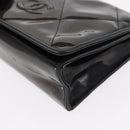 CHANEL Matelasse Chain Shoulder Bag Enamel Black Gold CC Auth bs31115-11