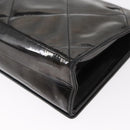 CHANEL Matelasse Chain Shoulder Bag Enamel Black Gold CC Auth bs31115-13