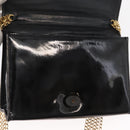 CHANEL Matelasse Chain Shoulder Bag Enamel Black Gold CC Auth bs31115-15