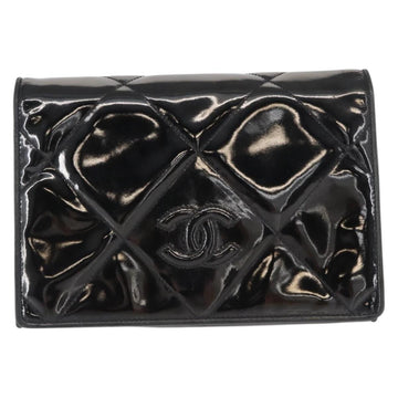 CHANEL Matelasse Chain Shoulder Bag Enamel Black Gold CC Auth bs31115 - 0