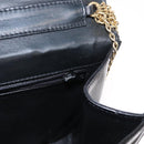 CHANEL Matelasse Chain Shoulder Bag Enamel Black Gold CC Auth bs31115-20