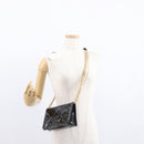 CHANEL Matelasse Chain Shoulder Bag Enamel Black Gold CC Auth bs31115-24