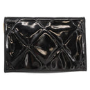 CHANEL Matelasse Chain Shoulder Bag Enamel Black Gold CC Auth bs31115-3