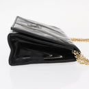CHANEL Matelasse Chain Shoulder Bag Enamel Black Gold CC Auth bs31115-4