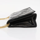 CHANEL Matelasse Chain Shoulder Bag Enamel Black Gold CC Auth bs31115-5