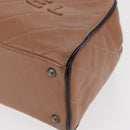 CHANEL Matelasse Hand Bag Caviar Skin Beige Silver CC Auth bs31117-14