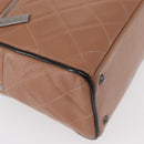 CHANEL Matelasse Hand Bag Caviar Skin Beige Silver CC Auth bs31117-15