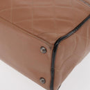 CHANEL Matelasse Hand Bag Caviar Skin Beige Silver CC Auth bs31117-16