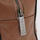 CHANEL Matelasse Hand Bag Caviar Skin Beige Silver CC Auth bs31117-10