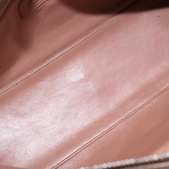 CHANEL Matelasse Hand Bag Caviar Skin Beige Silver CC Auth bs31117