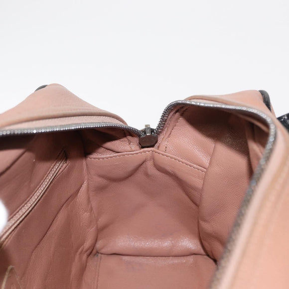 CHANEL Matelasse Hand Bag Caviar Skin Beige Silver CC Auth bs31117