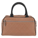 CHANEL Matelasse Hand Bag Caviar Skin Beige Silver CC Auth bs31117-2