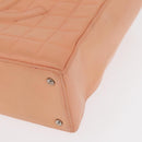 CHANEL Choco Bar Hand Bag Lamb Skin Beige CC Auth bs31118-11