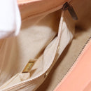 CHANEL Choco Bar Hand Bag Lamb Skin Beige CC Auth bs31118-20