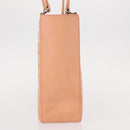 CHANEL Choco Bar Hand Bag Lamb Skin Beige CC Auth bs31118-4