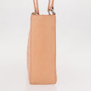 CHANEL Choco Bar Hand Bag Lamb Skin Beige CC Auth bs31118-5