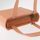 CHANEL Choco Bar Hand Bag Lamb Skin Beige CC Auth bs31118-6