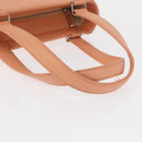 CHANEL Choco Bar Hand Bag Lamb Skin Beige CC Auth bs31118-7