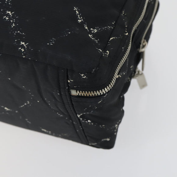 CHANEL New Travel Line Hand Bag Nylon Black Silver CC Auth bs31119